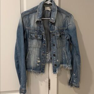 Classic Blue Distressed Jean Jacket